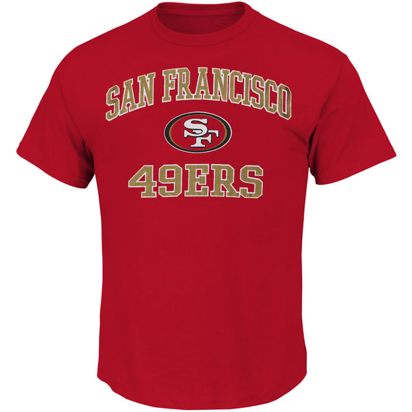 Men NFL San Francisco 49ers Majestic Big and Tall Heart Soul III TShirt Scarlet